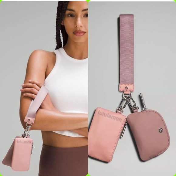 lululemon athletica Handbags - Lululemon Athletica Dual Pouch Wristlet  Pink Pastel/Twilight Rose NWOT